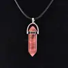 AliExpress alta venda pingente de coluna hexagonal de cristal de pedra natural colar de ágata venda quente europeia e americana joias de comércio exterior atacado