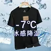 Camiseta Deportiva de Fitness de Manga Corta para Hombre, Secado Rápido, Manga Media, Ropa de Bádminton, Verano Nuevo, Transpirable, Holgada, Seda de Hielo para Hombre