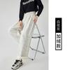 Pantalones de Algodón Chino Tie-Dye Yamamoto para Otoño e Invierno Pantalones de Pierna Ancha Cintura Alta Caídos Ajustados Casuales Pierna Recta Sueltos de Largo Hasta el Suelo para Mujer