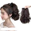 Coleta Postiza para Mujer, Peluca de Coleta Corta Ligeramente Rizada para Mujer, Cabello Rizado Flor de Pera, Coleta Alta Natural Corta Estilo de Atar