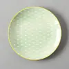 Plato de Cerámica de 8 Pulgadas Poco Profundo con Color Bajo Esmalte, Plato Pequeño Sencillo para Filete para el Hogar, Vajilla Nórdica para Uso Comercial