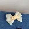 Pinza para el pelo coreana linda con lazo y malla lateral, pinza de cocodrilo de tela de color sólido, pasador, accesorio para el pelo, estilo nuevo