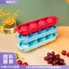 Nueva bandeja de hielo de silicona de cuatro compartimentos con tapa, máquina para hacer bolas de hielo redondas, molde de hielo de silicona para bolas de hielo de whisky