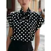 2026 Sitio Independiente Europeo y Americano de Amazon Nuevo Estilo Cuello de Lazo Elegante Versátil Camisa de Viaje para Mujer