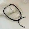 Nova Corrente de Clavícula Estilo Coreano com Nó de Laço de Corda de Couro Personalizado, Simples e Versátil, Colar Fashion e Elegante, Acessório de Alta Qualidade para Mulheres