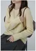 Suéter de lana base de 5% cachemir y 95% lana, holgado y versátil, estilo mujer, directo de la fábrica Puyuan, base de cachemir