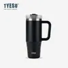 Tyeso Grande Capacidade 40oz Alça Copo de Carro Aço Inoxidável Copo Térmico Amazon Transfronteiriço Copo de Gelo para Carro