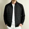 Chaqueta cálida de algodón para hombre transfronteriza con cuello alto, hecha de lana de oveja, nueva moda otoño/invierno 2026, chaqueta informal de retazos