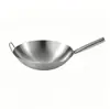 Wok de Aço Inoxidável com Cabos de Aço Sem Revestimento Essencial para Cozinha Doméstica Comercial Hotel Restaurante Cantina Frigideira para Saltear