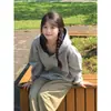 Sudadera con Capucha de Nicho de Moda para Mujer, Corte Holgado con Forro Polar, Chaqueta Cardigan Gruesa de Cremallera de Alta Calidad para Otoño e Invierno 2025