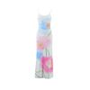 Atacado de Roupas de Verão Femininas Estilo Ins Europeu e Americano: Vestido Longo A-Line Estampado Sexy Sem Costas para Férias com Decote U e Alças Finas