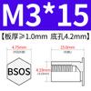 Yishenglong Pernos Remachables para Agujero Ciego de Acero Inoxidable Tuercas Remachables Placa de Presión Hexagonal Rosca Bsos-M3M4
