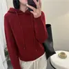 Suéter Cómodo, Agradable para la Piel, Cálido, Suave para Mujer, Nuevo Estilo Primavera y Otoño 2026, Rojo, Suave y Elegante, Corte Holgado, Prendas de Punto Adelgazantes