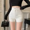 Pantalones cortos ajustados de cintura alta para mujer, informales, ajustados y sexys, de verano, color blanco