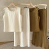 Conjunto de Colete e Saia Texturizados em Acetato Verão 2026 Conjunto de Duas Peças de Top Sem Mangas de Alta Qualidade e Saia
