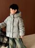 Jaqueta de Penas Masculina Inverno Quente Infantil Três Provas com Capuz Puffer Coat 2025 Nova Jaqueta Solta Feminina Roupa de Inverno