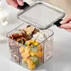 Frasco de almacenamiento sellado, frasco de té cuadrado de cuatro compartimentos, frasco de almacenamiento para empaque de té saludable, recipiente de plástico para granos y alimentos