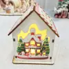 Decoraciones Navideñas Transfronterizas Adornos de Escritorio Cabaña Luminosa Estilo Nórdico Casa Pequeña de Madera Adornos Navideños
