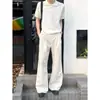 Pantalones Casuales de Lino Tencel para Hombre, Estilo Old Money con Acabado de Alta Gama, Diseño de Línea A, Plisados, Pierna Ancha Suelta