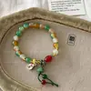 Pulsera de Vidrio de Diseño Nicho Ins Xiaohongshu Estilo Nacional para Amigas para Sostener Cosas Pulsera Versátil Pulsera de Gama Alta para Mujeres