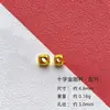 Plata S925 Chapado en Oro Moneda Dios de la Riqueza Amarillo Cubo Zakiram Cadena de Pulsera de Cuentas DIY Joyería Accesorios Pequeños
