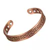 Set Popular Transfronterizo de Pulsera y Anillo Magnéticos, Diseño Floral Retro Europeo y Americano, Acabado Cepillado de Cobre Rojo Antiguo, Joyería de Estilo Vintage para Parejas