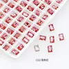 Rhinestones para Uñas Dongzhou Crystal Light Color Rojo Rosa con Base Puntiaguda, Corazón Inclinado, Brillo Deslumbrante, Decoraciones para Uñas de Corazón de Cristal K9 Color Durazno, Corazón Inclinado Rectangular