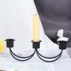 Candelabro de tres cabezas de estilo europeo, de hierro de lujo, para decoración de escritorio, para el hogar, bodas y accesorios.