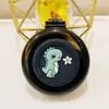 Bonito peine plegable con pequeño espejo cosmético, peine de masaje con cabeza de cojín de aire portátil, peine portátil de plástico de dibujos animados con airbag