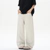 LKTM Masculino # Four Seasons Cotton Stone Mill Casual Straight Jeans Masculino e Feminino Vintage Cor Sólida Calças Soltas