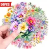 Compra directa transfronteriza de 50 pegatinas florales vintage de acuarela PET, exquisitas, impermeables, para las cuatro estaciones, para journaling