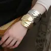 Pulsera de Moda Transfronteriza de Moda Estilo Europeo y Americano Joyería de Aleación Popular Simple Minimalista Estilo Ins Pulsera Ancha de Primavera para Mujer