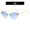Gafas de Sol Kedun de Gama Alta Sin Marco Triangulares Ojo de Gato con Letra F para Mujer Estilo Europeo y Americano Protección Solar Modernas Casuales