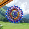 Spinner de Viento de Acero Inoxidable de Venta Caliente Transfronterizo Colgante Giratorio Mandala Visual 3D Carrillón de Viento Decoración Exterior para Patio Jardín