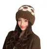 Gorro de Punto Fair Isle Retro 2026 para Mujer, Cálido de Invierno, Estilo Fresa Lindo, Gorro Tejido Adelgazante