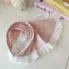 Diadema perezosa, pañuelo triangular de encaje a cuadros azules para mujer, diadema de estilo pastoral, sensación de alta gama, ambiente costero