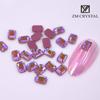 Nuevo color moca púrpura loto uña diamante de forma especial color gelatina diamante plano uña joyería DIY uña Pedrería