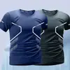 [Entrega Rápida] Camiseta de Malla de Seda Helada de Manga Corta para Hombre, Verano Holgada de Cuello Redondo Casual Versátil, Camiseta de Moda