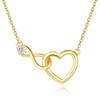 Collares de Amor Transfronterizos Europeos y Americanos Más Vendidos, Símbolos Personalizados de Amor Infinito, Juego de Joyería de Corazón de Alta Gama con Incrustaciones de Diamantes