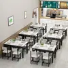 Juego de Mesa y Sillas para Comedor de Restaurante y Hogar, Mesa Rectangular Combinada, Barra de Desayuno y Snacks, Cafetería, Mesa y Sillas para Restaurante de Comida Rápida para 4-6 Personas, Lujo Ligero