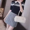 Top de punto de manga corta con cuello polo para mujer, nuevo estilo de verano, camiseta versátil con un diseño adelgazante y único