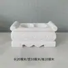 Incensário Esculpido em Mármore Branco, Retangular de Pedra Azul Esculpido à Mão para Salões Ancestrais, Túmulos e Ornamentos de Pedra para Casa ao Ar Livre