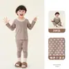 Nuevo Conjunto de Ropa Interior Térmica para Bebé Otoño/Invierno Conjunto de Ropa de Casa para Niños Algodón Puro Clase A Ropa Interior para Niños y Niñas Conjunto para Bebé Algodón