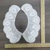Nuevos Accesorios de Algodón Blanco Bordado con Cuello en V DIY Hechos a Mano Accesorios de Cuello de Botón Ropa de Doble Capa Cuello Falso Encaje