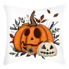 Funda de almohada de calabaza de Halloween transfronteriza Amazon Estampado de dibujos animados Cojín de respaldo Decoración del hogar de Halloween Funda de almohada de poliéster
