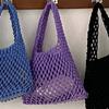 Suministro Transfronterizo Bolso Nuevo para Mujer Bolso de Mano Simple Bolso Tejido de Cuerda de Algodón Bolso de Paja Bolso Tejido Calado