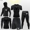 Pantalones Cortos de Atletismo Transpirables de Secado Rápido para Correr Transfronteriza Pantalones Ajustados Entrenamiento Deportivo Fitness Deportivo Examen Físico Juego de Cinco Piezas Alta Elasticidad Transpirable