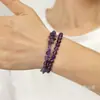 Pulsera de grava de piedra natural para tarjetas 2023 nueva moda femenina OL doble capa para hombres y mujeres pulsera de novias comercio exterior exclusivo