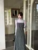 Vestido de Tirantes Florales Pure Desire para Mujer Otoño 2025 Nueva Moda Delgado de Cintura Elegante con Capas Vestido de Longitud Media Tendencia
