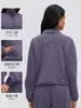 Sudadera Deportiva de Capa de Aire Cuello Alto Media Cremallera Corta Manga Larga Suelta Fitness Running Top Casual para Mujer D26158